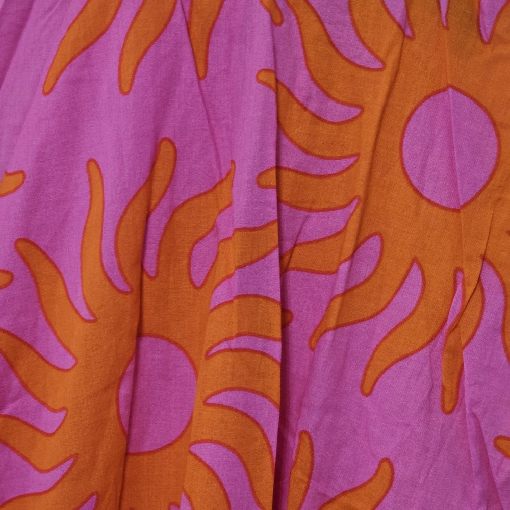 J Marie Women's Romper Medium Pink Orange Multicolor Belt Hem Wrap V-Neck 581 - Picture 5 of 16